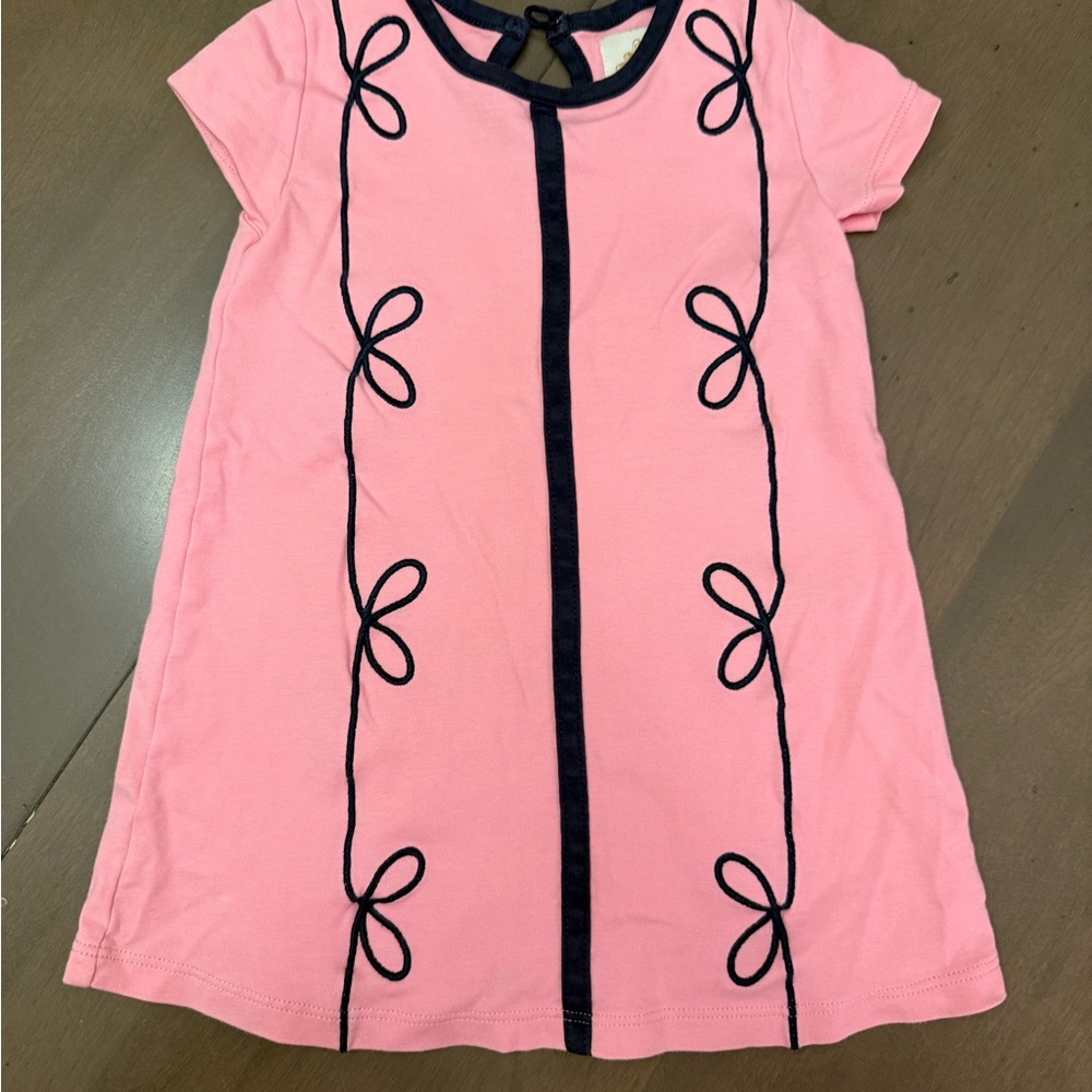 The Beaufort Bonnet Company Pink Dress with Navy Trim